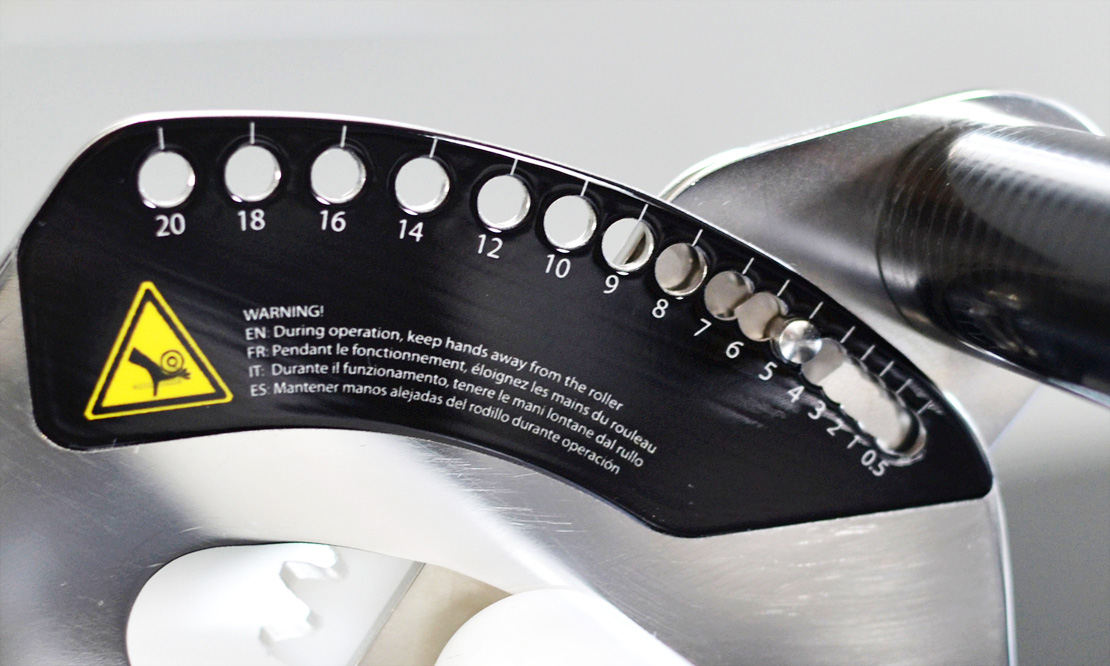 Brussardo dough sheeter dough thicknes size pin adjuster