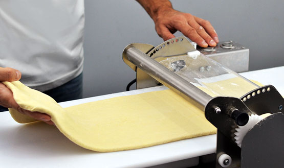 dough sheeter in action